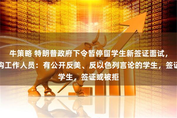 牛策略 特朗普政府下令暂停留学生新签证面试，留学机构工作人员：有公开反美、反以色列言论的学生，签证或被拒